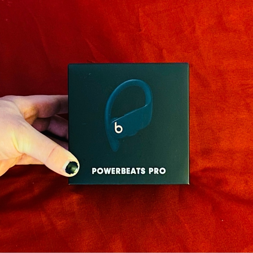 Blue/Ivory Powerbeats Pro with original box and sealed bud tips